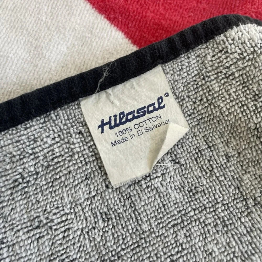 Vintage Hilalsal USA Olympic Torch Rings Games Beach Towel 100% Cotton VTG